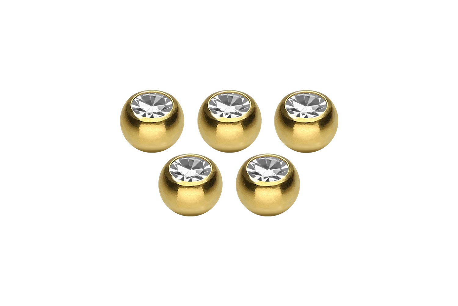 SET Chirurgenstahl Schraubkugel KRISTALL von Piercingline